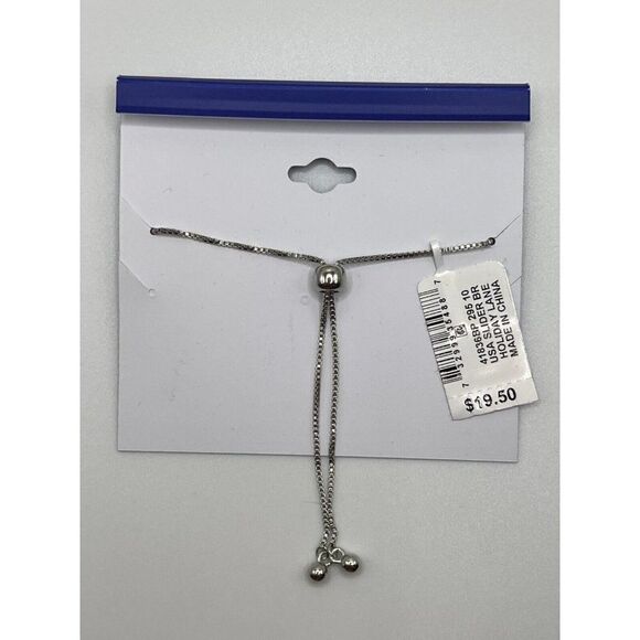 Charter Club Holiday Lane Silver-Tone Pavé Red, White & Blue USA Slider Bracelet - Picture 3 of 4